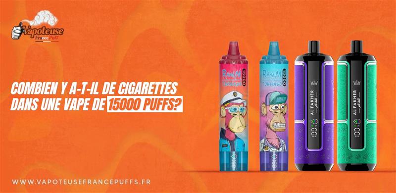 Hoeveel sigaretten komen overeen met 15000 puffs van een vape? 