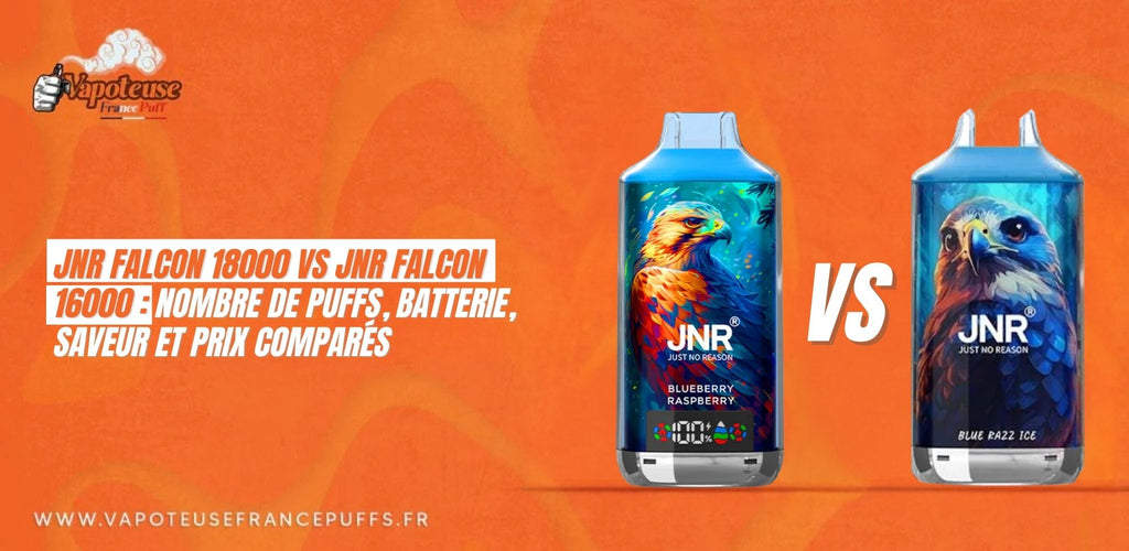 JNR Falcon 18000 vs JNR Falcon 16000: Aantal puffs, batterij, smaak & prijs vergeleken